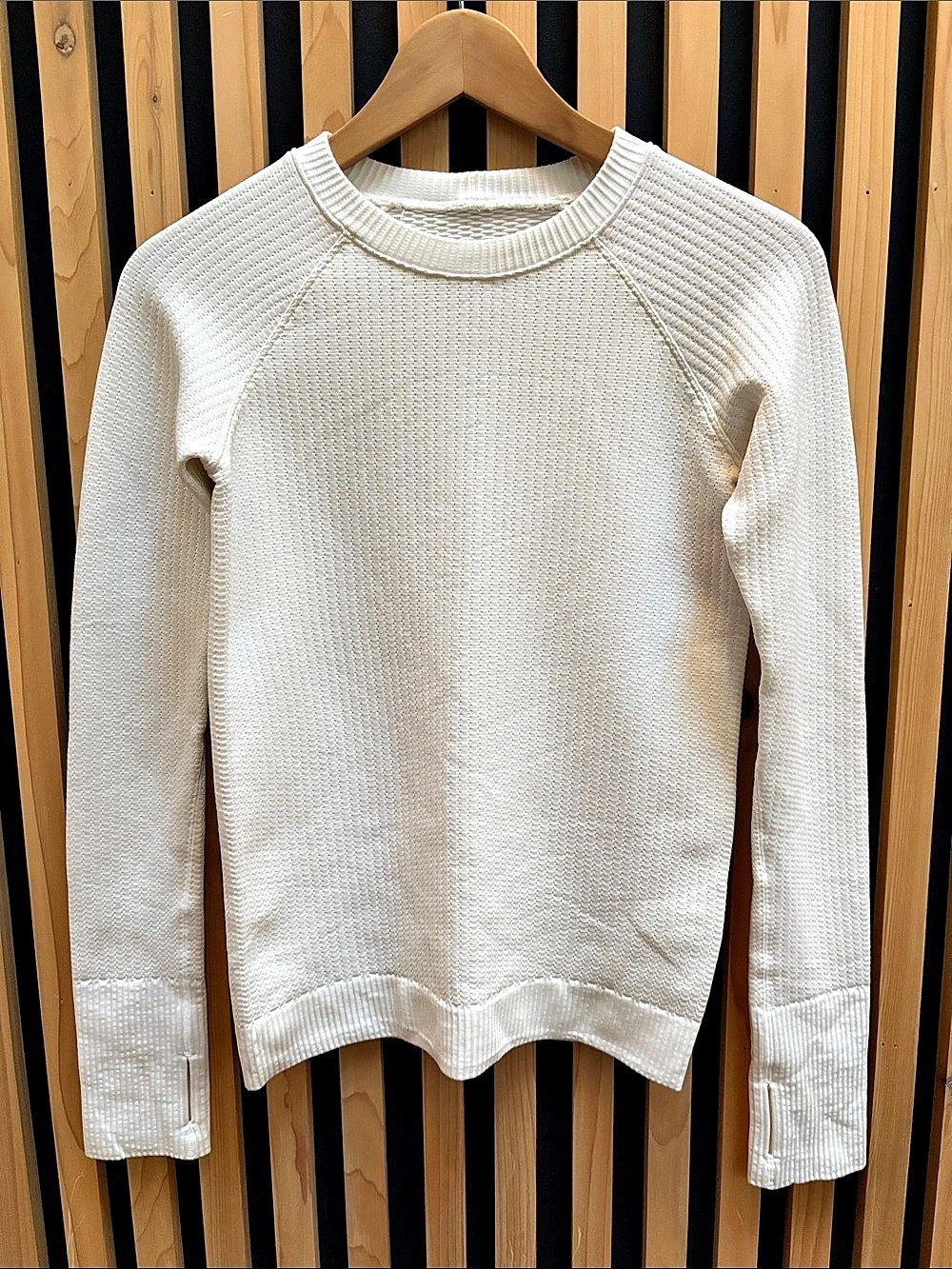 lululemon Waffle-Knit Crewneck Long-Sleeve Shirt White